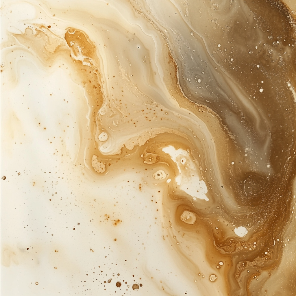 Swirling gold and cream liquids